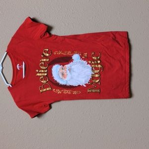 Christmas Xmas Santa Claus red tee shirt small